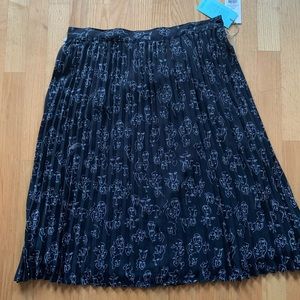 Tea length black skirt
